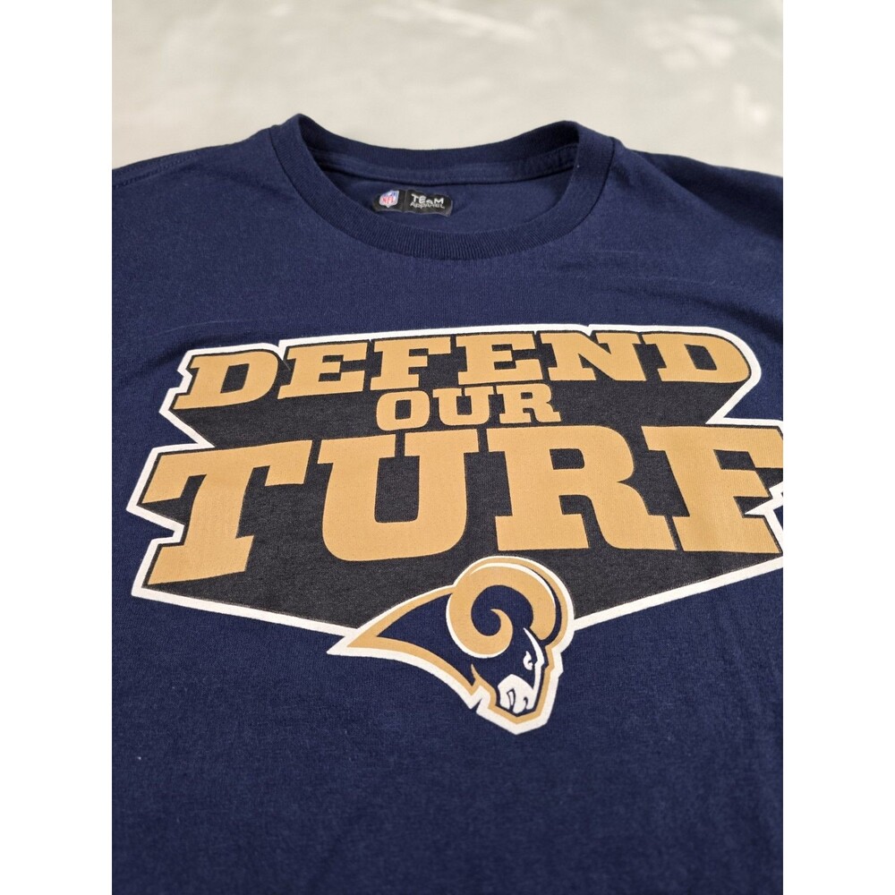 Team Apparel Los Angeles Rams Mens Large " Defend Our Turf "‎ T-Shirt